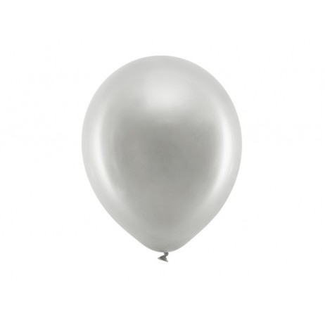 10 st Metallic silver ballonger - str 12" 10 st Metallic silver ballonger - str 12"
