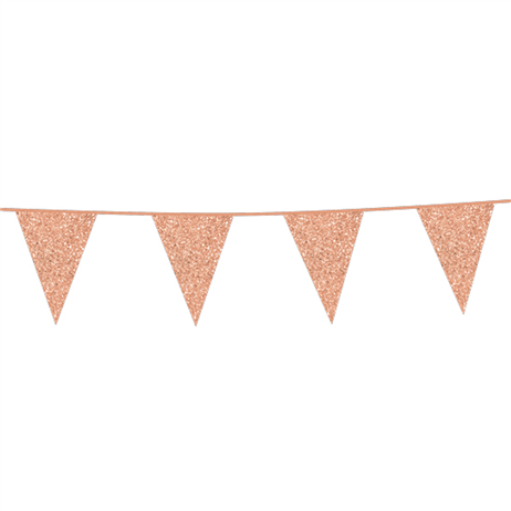 6 m. Vimplar med glitter roséguld XL flagga 6 m. Vimplar med glitter roséguld XL flagga