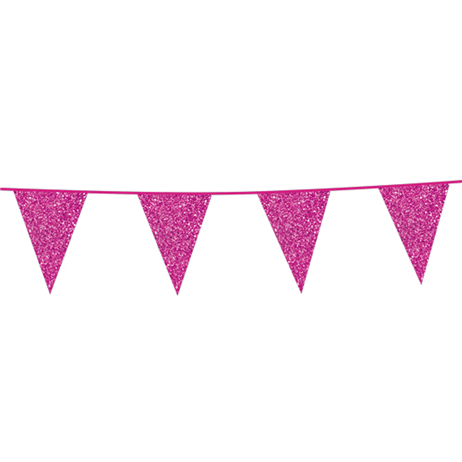 6 m. Vimplar med glitter fuchsia XL flagga 6 m. Vimplar med glitter fuchsia XL flagga