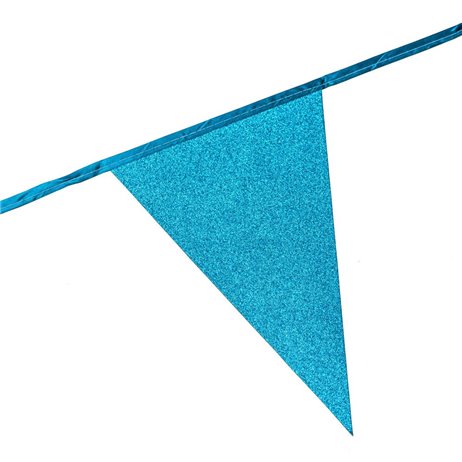 6 m. Vimplar med glitter ljusblå XL flaggor 6 m. Vimplar med glitter ljusblå XL flaggor