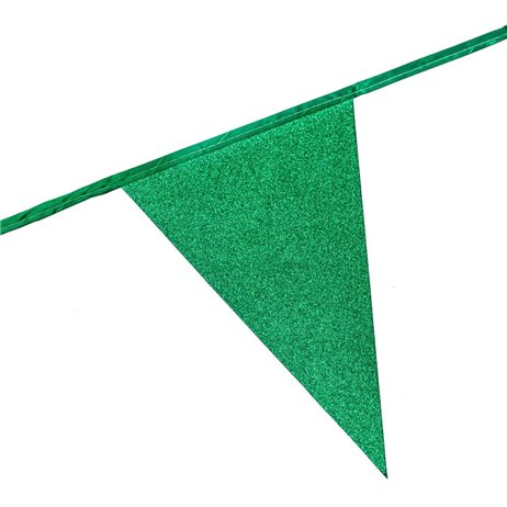6 m. Vimplar med glitter gröna flaggor 6 m. Vimplar med glitter gröna flaggor