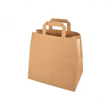 50 st. Papperspåse 26x17x25 cm 11 L brun papper med handtag 50 st. Papperspåse 26x17x25 cm 11 L brun papper med handtag