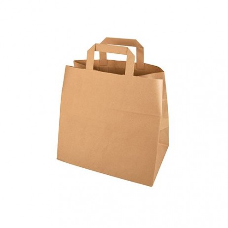 50 st. Papperspåse 26x17x25 cm 11 L brun papper med handtag 50 st. Papperspåse 26x17x25 cm 11 L brun papper med handtag