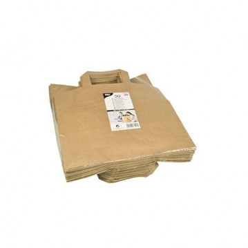 50 st. Papperspåse 26x17x25 cm 11 L brun papper med handtag 50 st. Papperspåse 26x17x25 cm 11 L brun papper med handtag