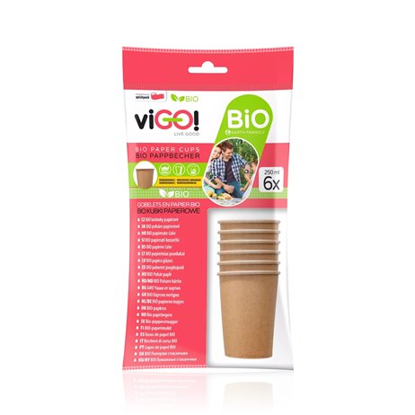 6 st Pappkopp Bio komposterbar 250 ml 6 st Pappkopp Bio komposterbar 250 ml