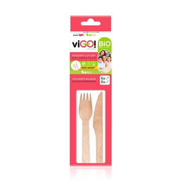 6 st Bestickset - BIO trä kniv och gafflar 6 st Bestickset - BIO trä kniv och gafflar