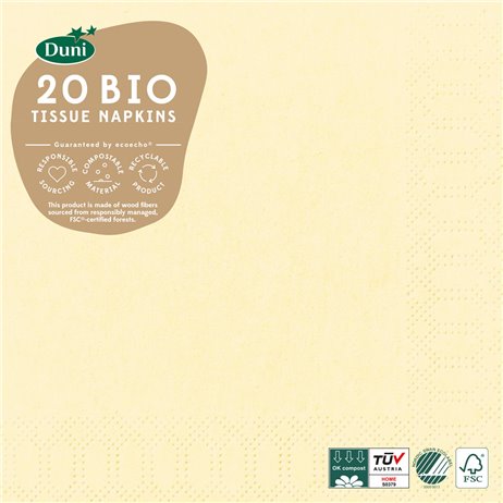 20 st. Creme Duni frukostservetter - 3 lager 20 st. Creme Duni frukostservetter - 3 lager