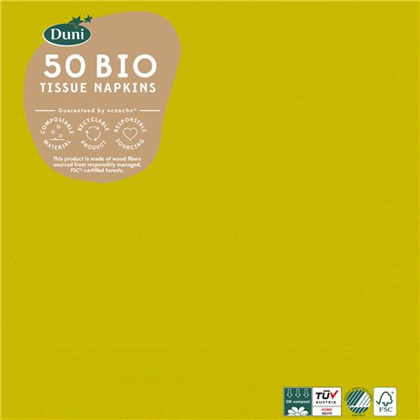 50 st. Kiwi Duni frukostservetter - 3 lager 50 st. Kiwi Duni frukostservetter - 3 lager