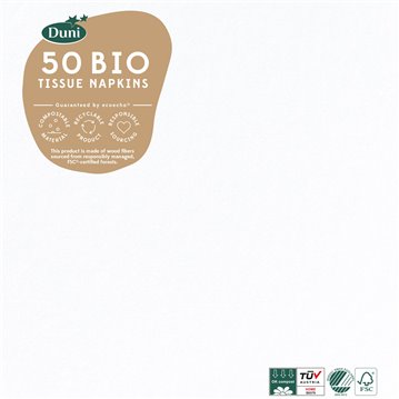 50 st. Vit Duni lunchservetter - 3 lager 50 st. Vit Duni lunchservetter - 3 lager