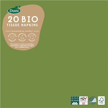 20 st. Leaf green Duni frukostservetter - 3 lager 20 st. Leaf green Duni frukostservetter - 3 lager