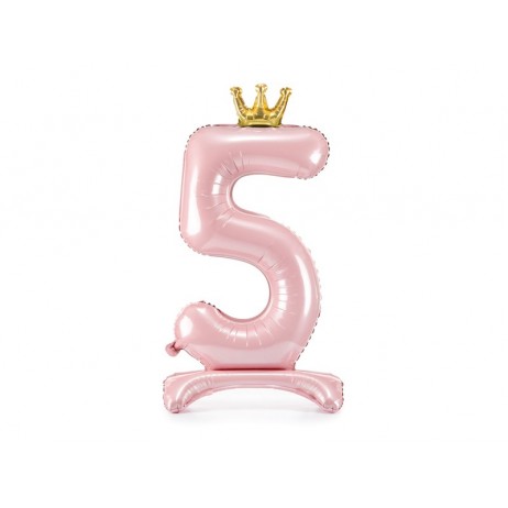 Självstående rosa folieballong 5 - ungefär 84 cm Självstående rosa folieballong 5 - ungefär 84 cm