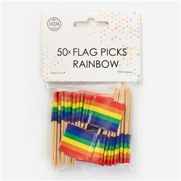 50 st Kaketoppar Regnbåge Pride på träpinne