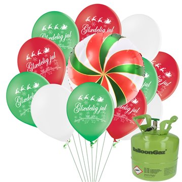 God jul - Paket 3 med ballonger och helium God jul - Paket 3 med ballonger och helium