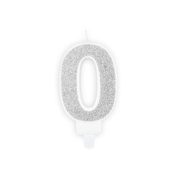 Födelsedagsljus 0 - silver glitter Födelsedagsljus 0 - silver glitter