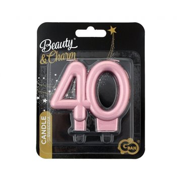 Rose guld födelsedagsljus 8 cm - 40 år Rose guld födelsedagsljus 8 cm - 40 år