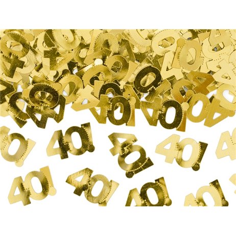 15 gr. Guld 40 år Metallic konfetti 15 gr. Guld 40 år Metallic konfetti