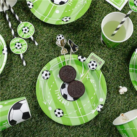 6 st Papp tallrikar Fotboll - 18cm 6 st Papp tallrikar Fotboll - 18cm