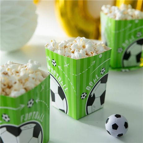 6 st Popcornlådor med fotbollstema 6 st Popcornlådor med fotbollstema