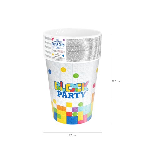 6 st Pappmuggar - Block Party 220ml 6 st Pappmuggar - Block Party 220ml