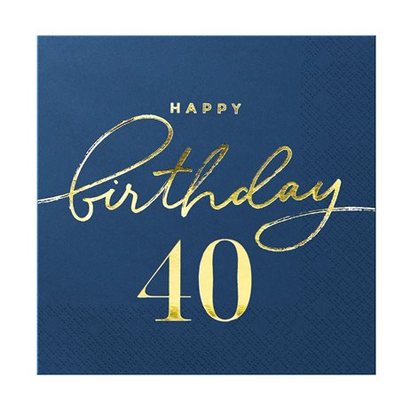 10 st. Frukostservetter 40 års födelsedag 10 st. Frukostservetter 40 års födelsedag