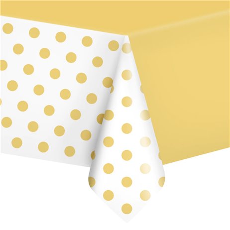 1 st. Plastdukar guld och vit 137 x 274 cm 1 st. Plastdukar guld och vit 137 x 274 cm