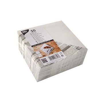 50 Stk. Snackservetter fickor - Newspaper design 50 Stk. Snackservetter fickor - Newspaper design