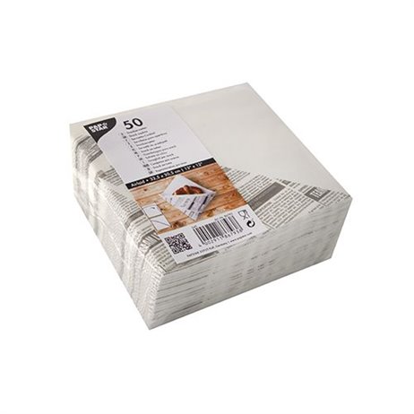 50 Stk. Snackservetter fickor - Newspaper design 50 Stk. Snackservetter fickor - Newspaper design