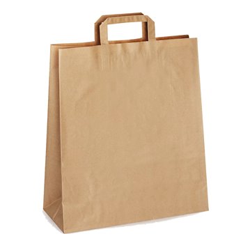 25 st. Bärkasse 22x11x33,5 cm 8 L brun papper med handtag