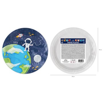 8 st Papperstallrikar Space - 18cm 8 st Papperstallrikar Space - 18cm