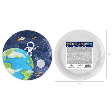 8 st Papperstallrikar Space - 18cm 8 st Papperstallrikar Space - 18cm
