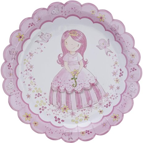 8 st Papp tallrikar Prinsessa - 23 cm 8 st Papp tallrikar Prinsessa - 23 cm