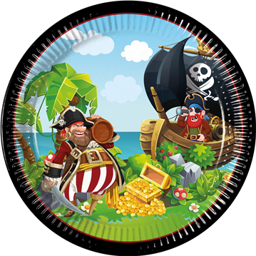 8 st Papp tallrikar Island Pirates 23 cm