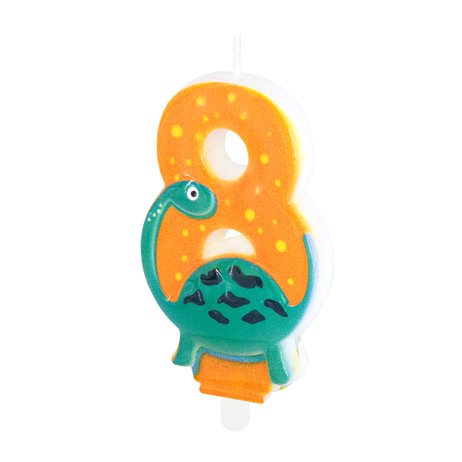 1 st. Födelsedagsljus 8 - Dinosaurie orange 1 st. Födelsedagsljus 8 - Dinosaurie orange