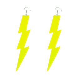 Örhängen neon gul blixt 12 cm Örhängen neon gul blixt 12 cm