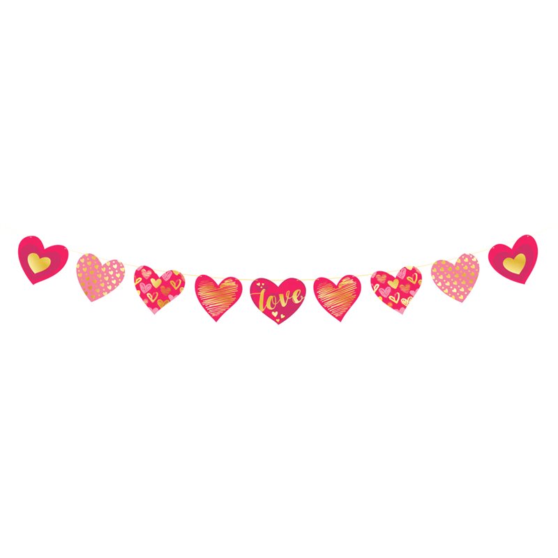 Hjärtgirlang med med kärlek - banner - 200cm Hjärtgirlang med med kärlek - banner - 200cm