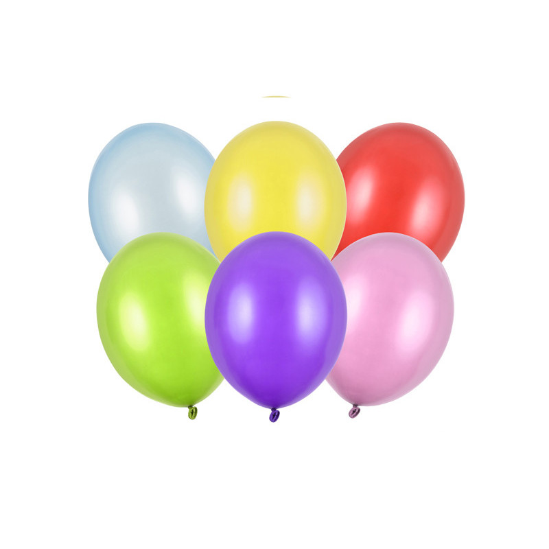 100 st Metallic mix färgade ballonger - storlek 9" 100 st Metallic mix färgade ballonger - storlek 9"