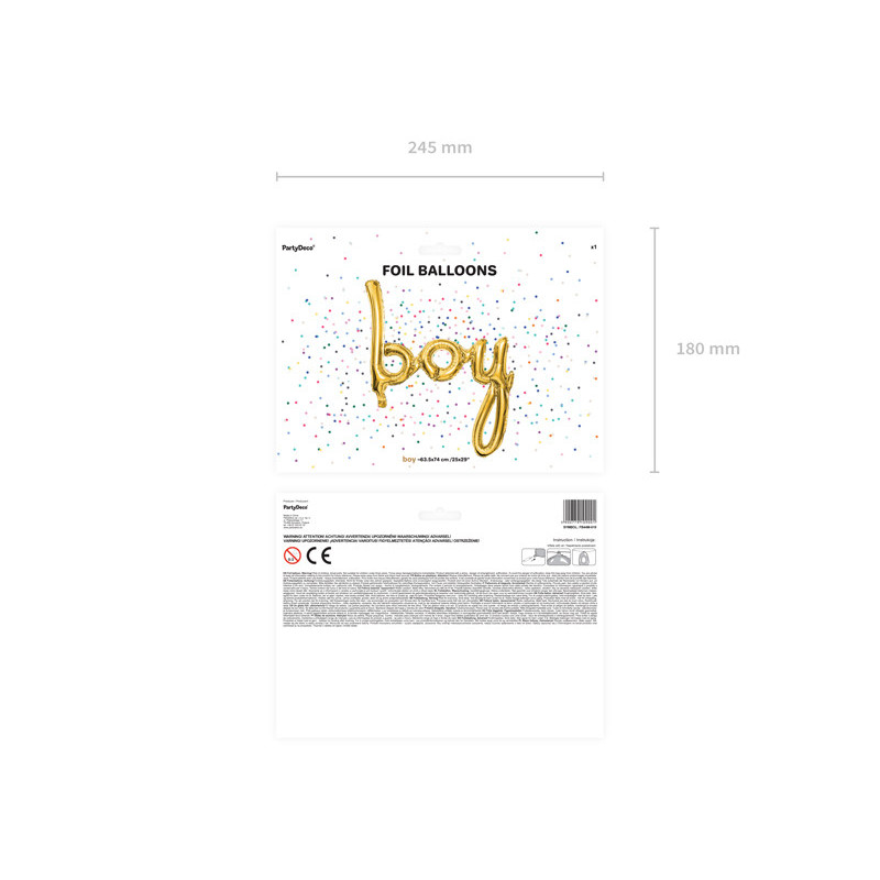 Pojke - text 29" guld - folieballong Pojke - text 29" guld - folieballong
