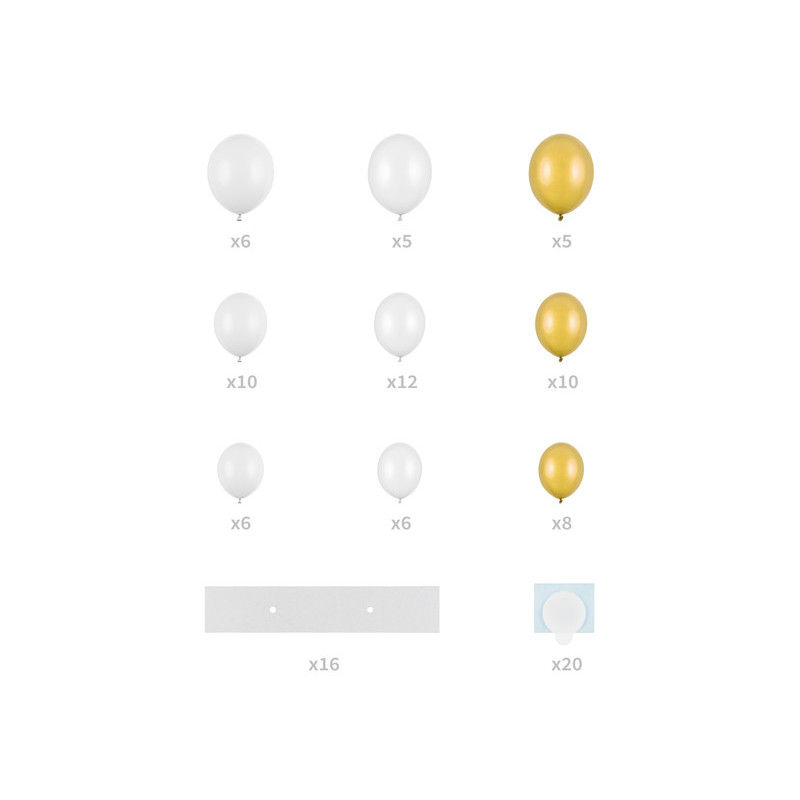 Ballonghj&auml;rta set 166 x 160 cm - Vit