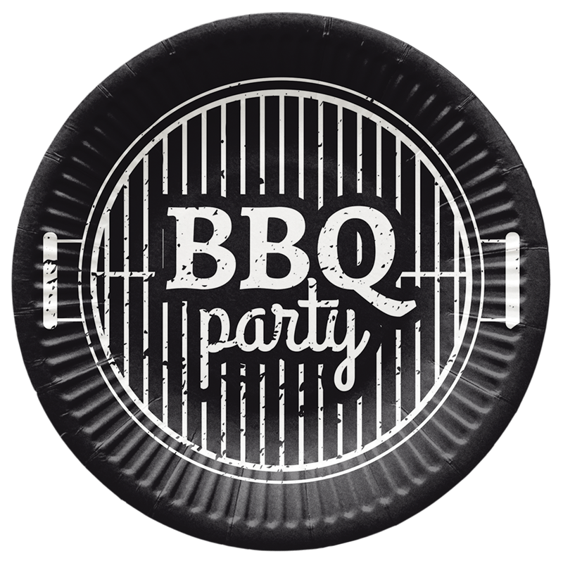 8 st Papperstallrikar BBQ Party - 18 cm Plast fri 8 st Papperstallrikar BBQ Party - 18 cm Plast fri