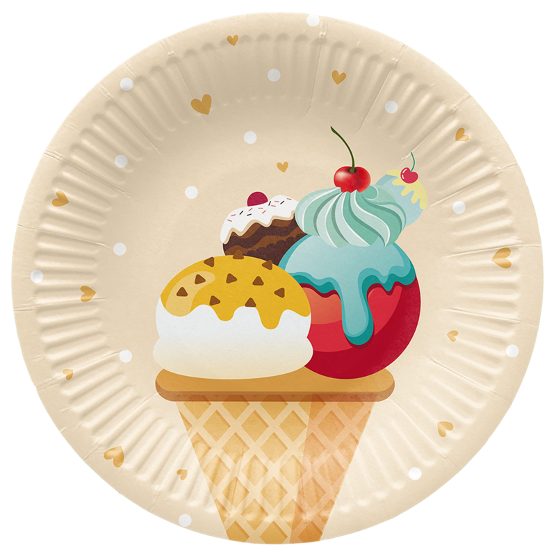 8 st Papp tallrikar Ice cream- 18 cm Plastfria 8 st Papp tallrikar Ice cream- 18 cm Plastfria