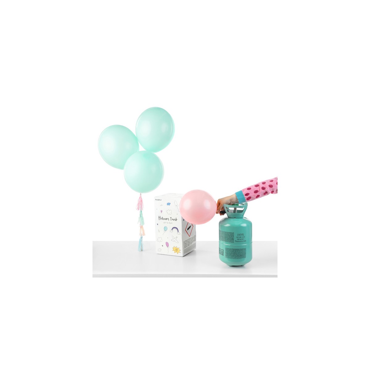 1 st. Mintgrön Heliumtank för 30 st. Ballonger, Kapacitet 0.20 m3 (200 liter) 1 st. Mintgrön Heliumtank för 30 st. Ballonger, Kapacitet 0.20 m3 (200 liter)