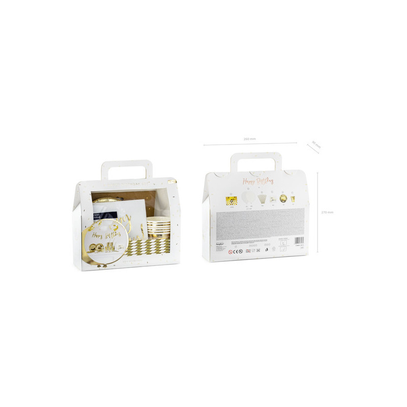 1 set F&ouml;delsedag Guld Party Box Dekorationsset - Allt du beh&ouml;ver