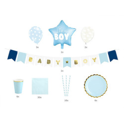1 set Ljusblå Baby Boy Party Box Dekorationsset - Allt du behöver 1 set Ljusblå Baby Boy Party Box Dekorationsset - Allt du behöver