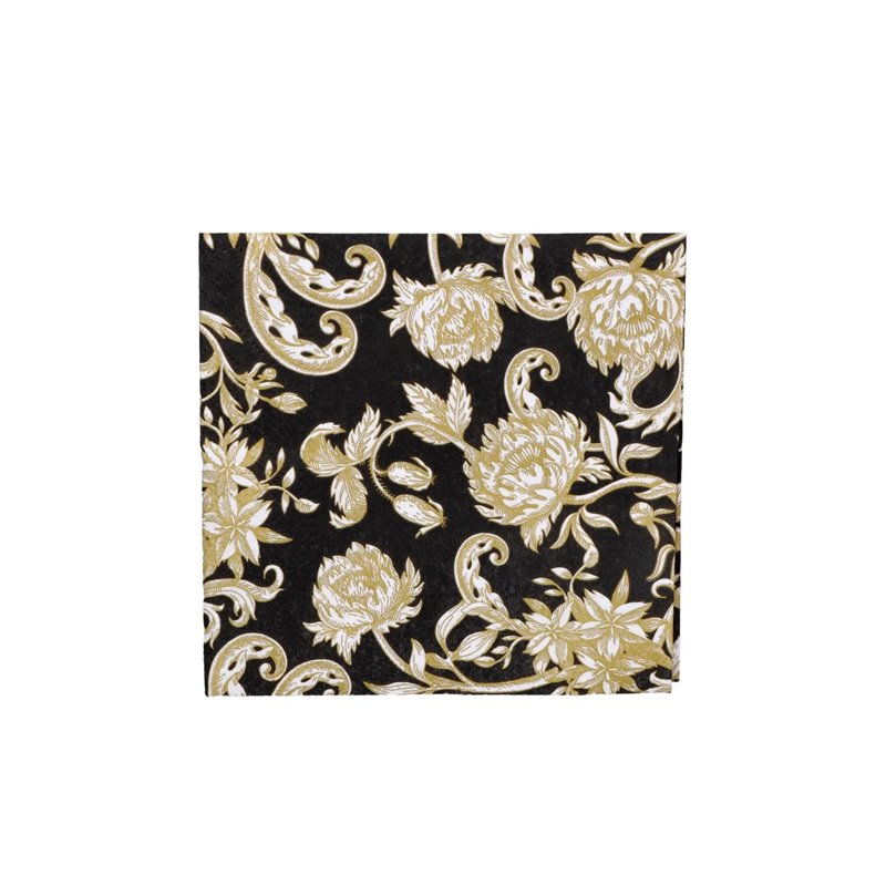 20 st. Svarta och guld kaffeservetter - Elegansen vid din festbord med runda servetter 20 st. Svarta och guld kaffeservetter - Elegansen vid din festbord med runda servetter