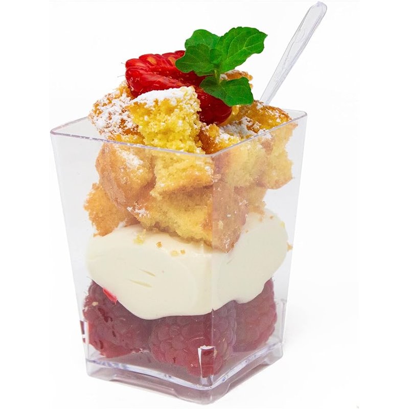 12 st Fyrkantiga Tower Tapa-tizers b&auml;gare 110 ml - klar - &Aring;teranv&auml;ndbara