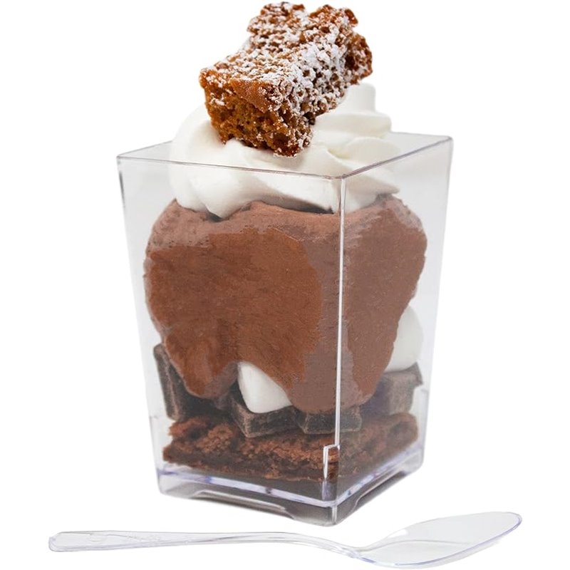 12 st Fyrkantiga Tower Tapa-tizers b&auml;gare 110 ml - klar - &Aring;teranv&auml;ndbara