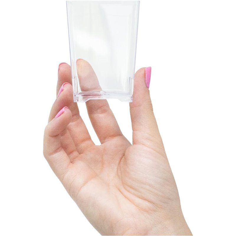 12 st Fyrkantiga Tower Tapa-tizers b&auml;gare 110 ml - klar - &Aring;teranv&auml;ndbara
