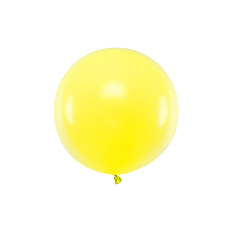 1 Stk. - 60 cm Rund Festballong i Elegant Pastell Citrongul Färg 1 Stk. - 60 cm Rund Festballong i Elegant Pastell Citrongul Färg