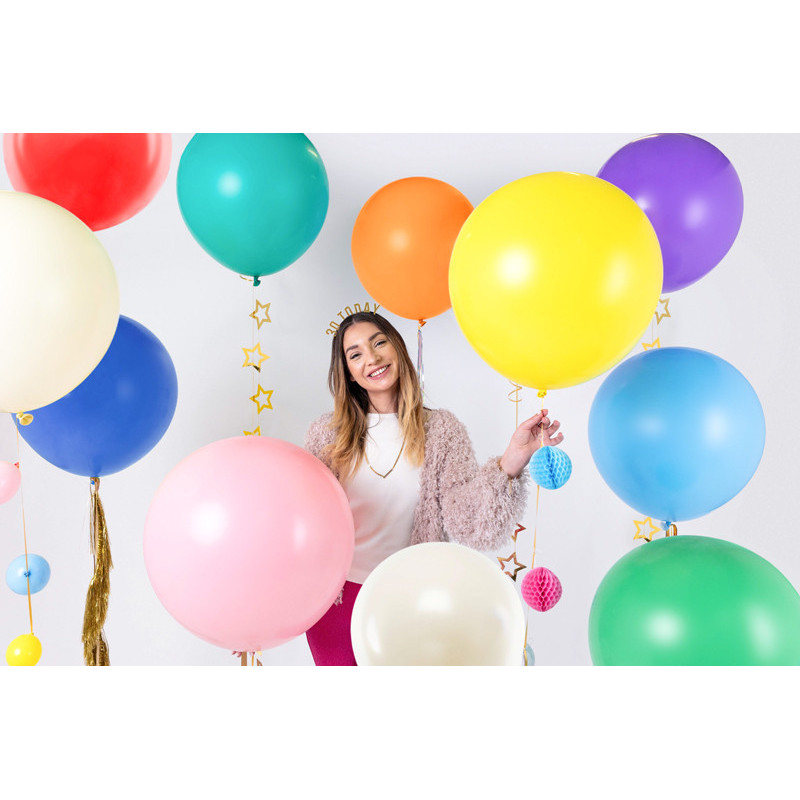 1 Stk. - 60 cm Rund Festballong i Elegant Pastell Citrongul Färg 1 Stk. - 60 cm Rund Festballong i Elegant Pastell Citrongul Färg