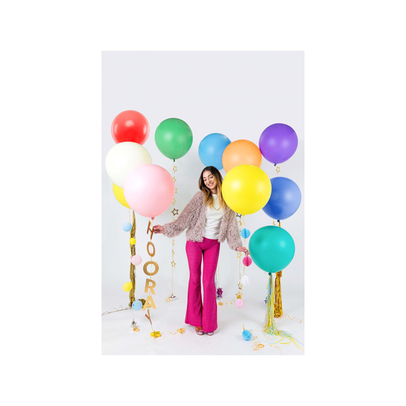 1 Stk. - 60 cm Rund Festballong i Elegant Pastell Citrongul Färg 1 Stk. - 60 cm Rund Festballong i Elegant Pastell Citrongul Färg